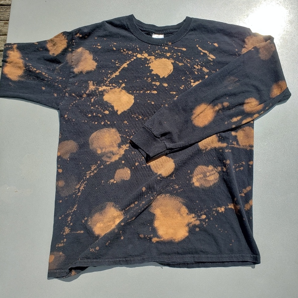 Unisex L Black - Bleach Washed Longsleeve